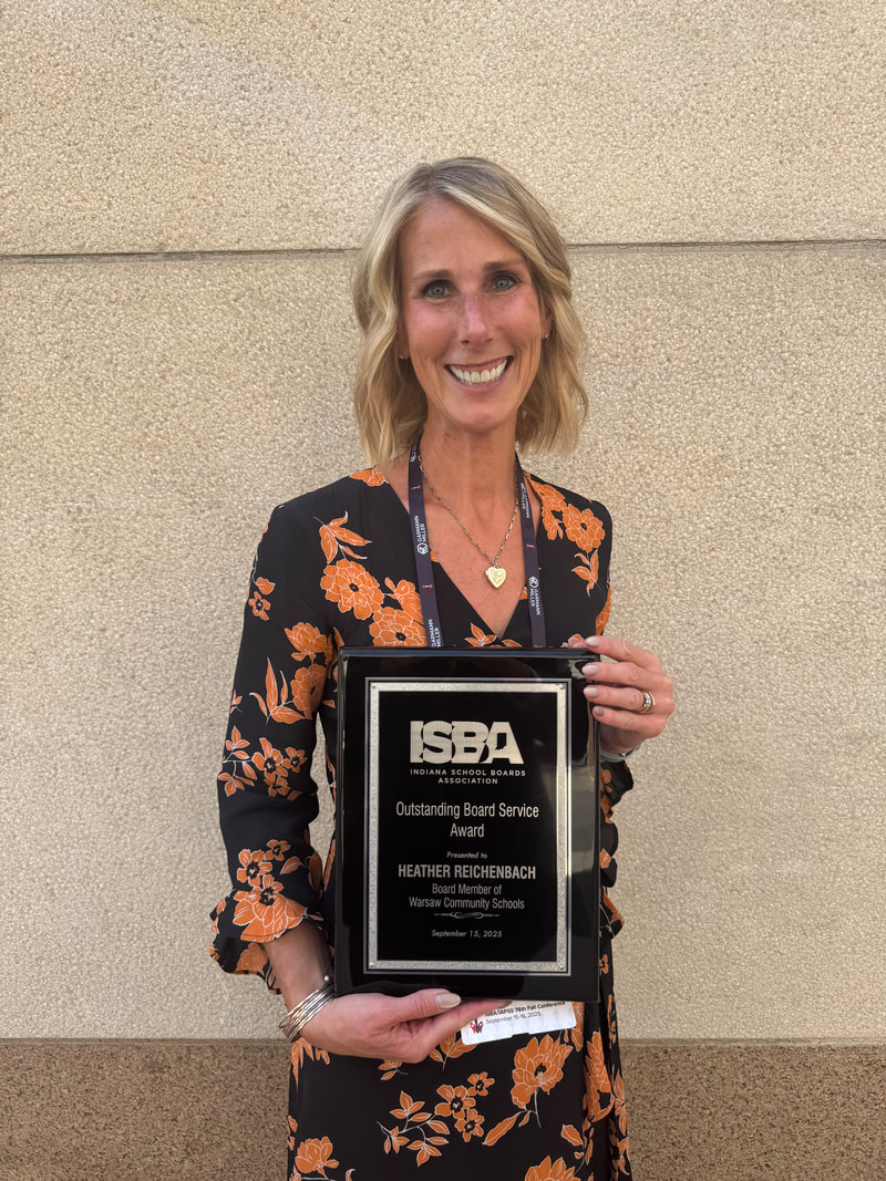 Heather Reichenbach, Warsaw Community School Board, 2025 Outstanding Board Service Award recipient